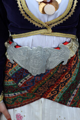 Turkey, Mugla, Mentese local cultural festival folklore (efe zeybek) men's and women's clothes