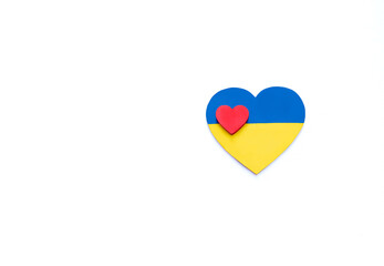 Heart with national flag colors of Ukraine as a symbol of patriotism, pride in one's country....