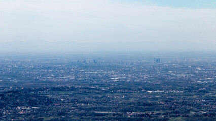 the city and the hinterland of Milan seen from the pre-Alps