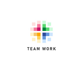 Team Work abstract icon design illustration logo