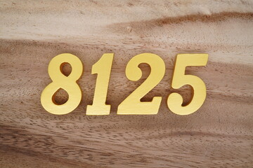 Number 8125 is made of 1 cm thick teak, painted gold on top of real wood with dark brown to light...