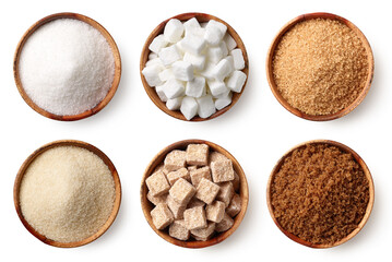 Collection of various types of sugar