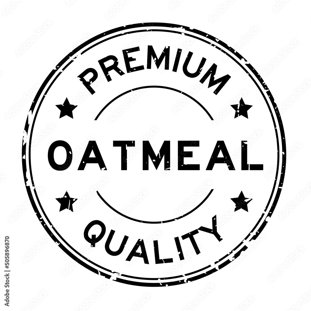 Poster Grunge black premium quality oatmeal word round rubber seal stamp on white background