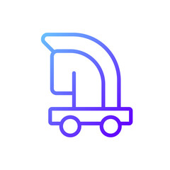 Trojan horse pixel perfect gradient linear vector icon. Hidden computer virus. Malicious software. Online security. Thin line color symbol. Modern style pictogram. Vector isolated outline drawing