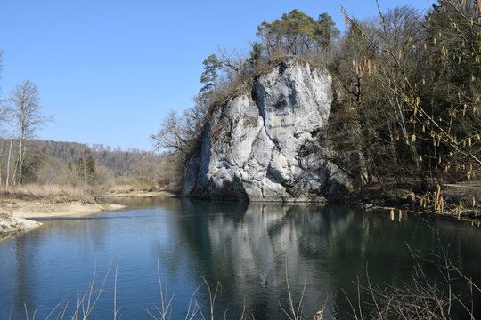 Amalienfelsen in Inzigkofen on the Danube; Germany;Baden-Wuerttemberg