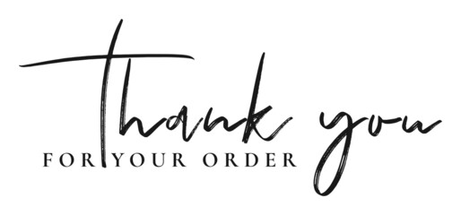 vector thank you for your order handwritten inscription. hand drawn lettering. Thank you calligraphy. Thank you card. Vector illustration.