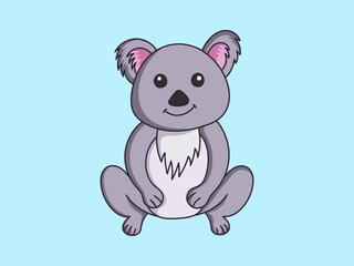 Cute koala animal cartoon illustration concept