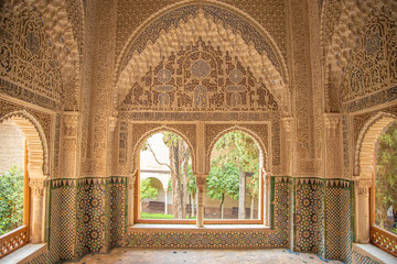 Mirador de Lindaraja, la Alhambra, Granada, Palacios Nazaries. 