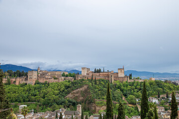 Fototapeta na wymiar La Alhambra, Granada, Palacios Nazaries, Ciudadela Palatina.