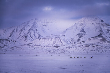 Fototapeta na wymiar Spitsbergen during winter time, Svalbard