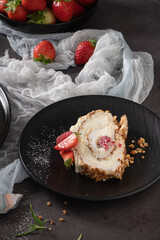 Meringue roll cake