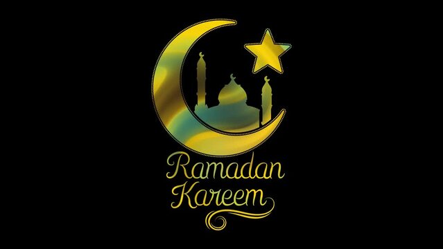 Ramadan karim background. Mosque and the moon, mubarak muslim eid ramdan.
