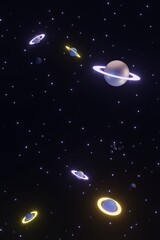 Obraz na płótnie Canvas planet in space, 3d render
