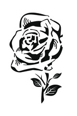 Silhouette of flowers and leaves. Vector illustration
  Decorative card in vintage style.
 Background, design.