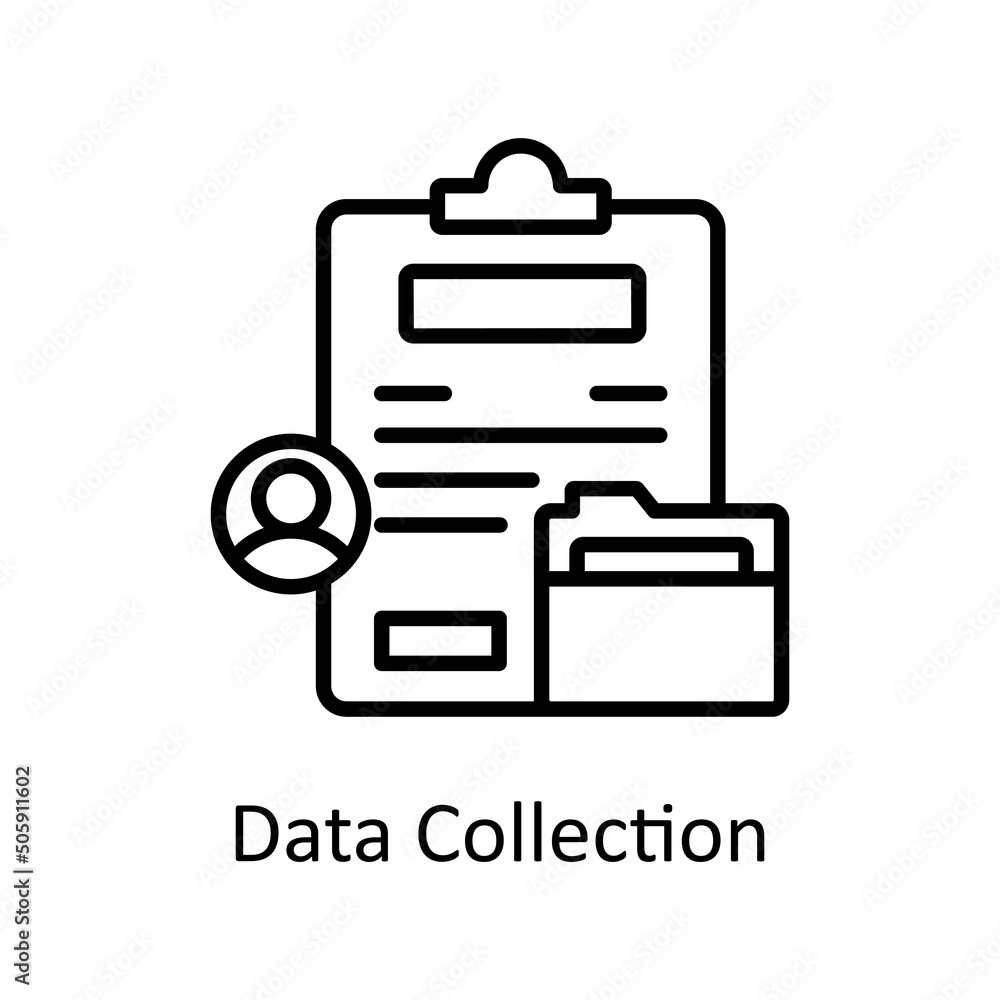 Poster data collection vector outline icon design illustration. data analytic symbol on white background ep