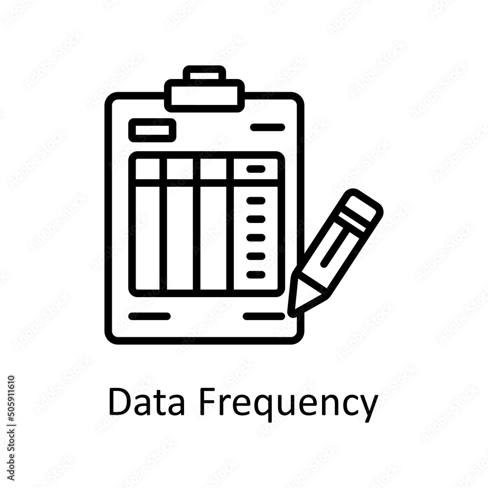 Aufkleber data frequency vector outline icon design illustration. data analytic symbol on white background eps