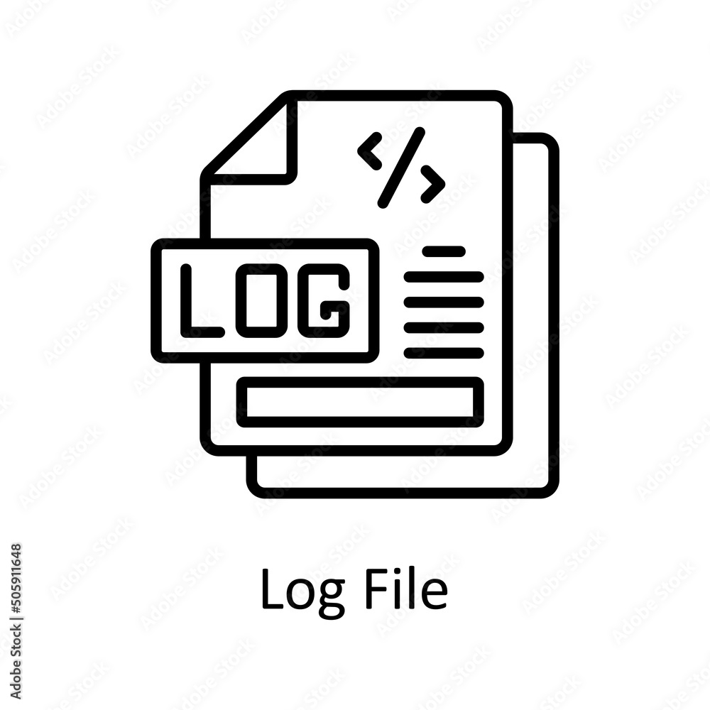 Fototapete log file vector outline icon design illustration. data analytic symbol on white background eps 10 fi