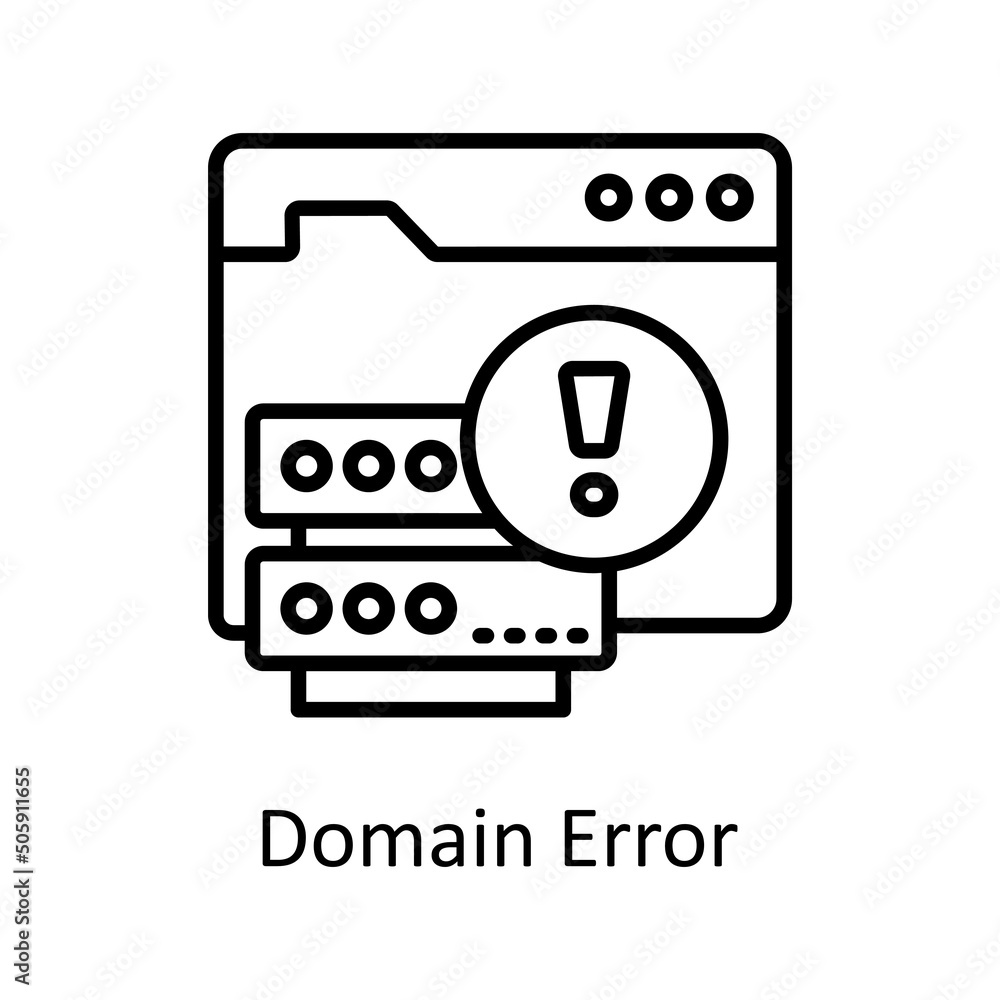 Poster domain error vector outline icon design illustration. data analytic symbol on white background eps 1