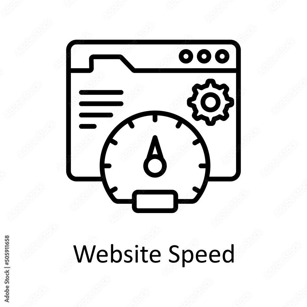 Poster website speed vector outline icon design illustration. data analytic symbol on white background eps 