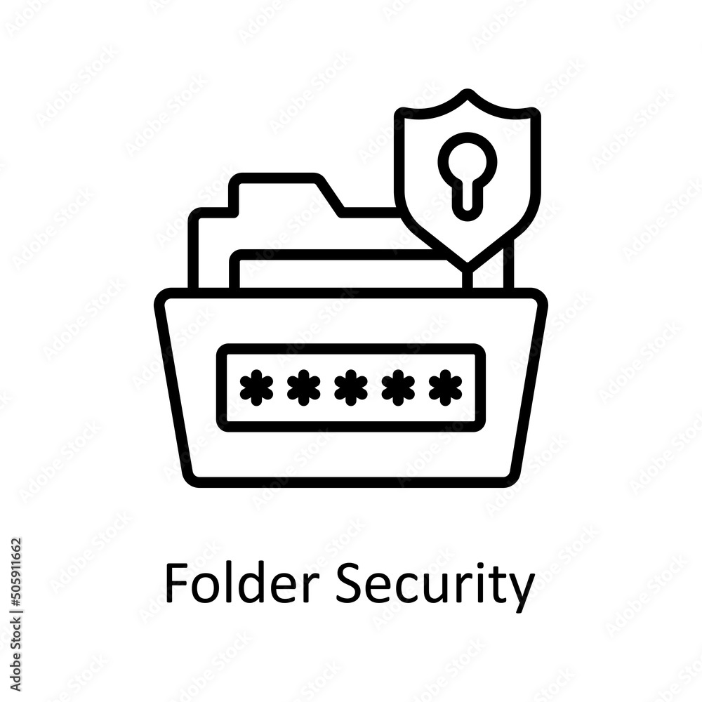 Poster folder security vector outline icon design illustration. data analytic symbol on white background ep