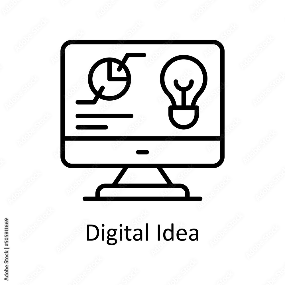 Poster Digital Idea vector outline Icon Design illustration. Data Analytic Symbol on White background EPS 10 File