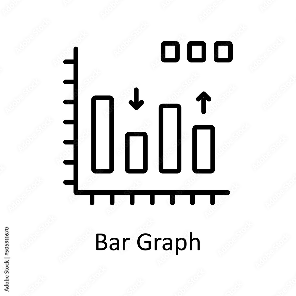 Poster bar graph vector outline icon design illustration. data analytic symbol on white background eps 10 f