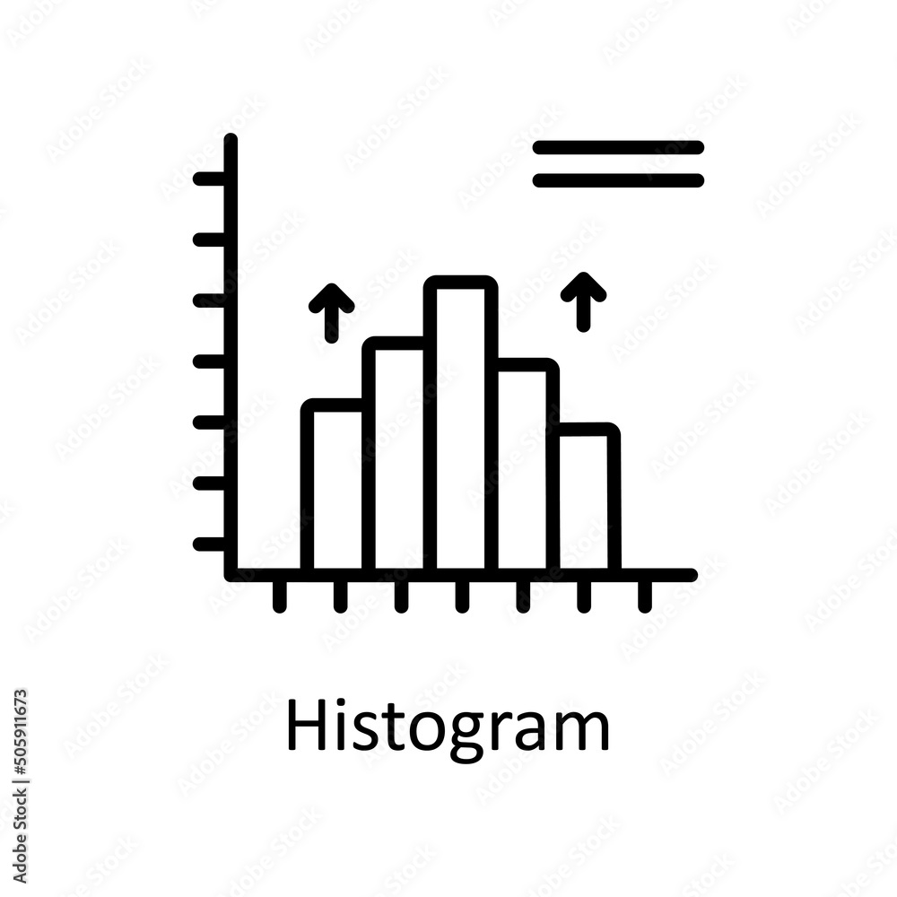 Poster histogram vector outline icon design illustration. data analytic symbol on white background eps 10 f
