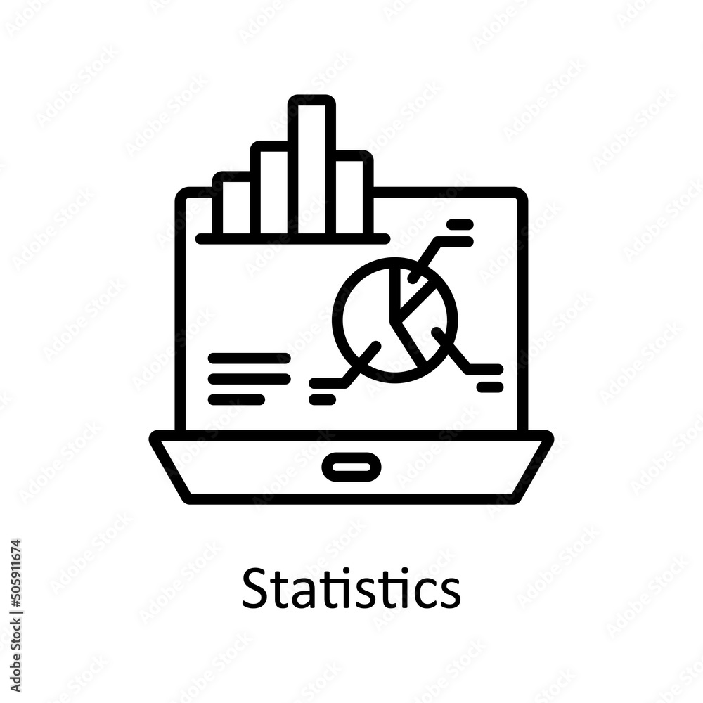 Poster statistics vector outline icon design illustration. data analytic symbol on white background eps 10 