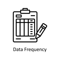 Data Frequency vector outline Icon Design illustration. Data Analytic Symbol on White background EPS 10 File