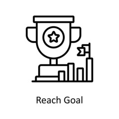 Reach Goal vector outline Icon Design illustration. Data Analytic Symbol on White background EPS 10 File