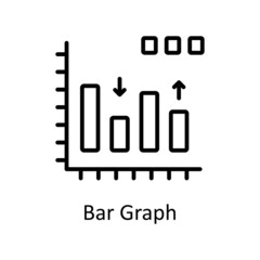 Bar Graph vector outline Icon Design illustration. Data Analytic Symbol on White background EPS 10 File
