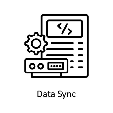 Data Sync vector outline Icon Design illustration. Data Analytic Symbol on White background EPS 10 File