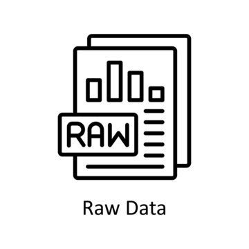 Raw Data vector outline Icon Design illustration. Data Analytic Symbol on White background EPS 10 File