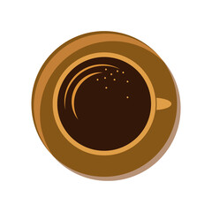 Cup of black fresh coffee vector illustration. 