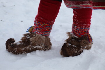 Traditional Saami shoes made from reindeer