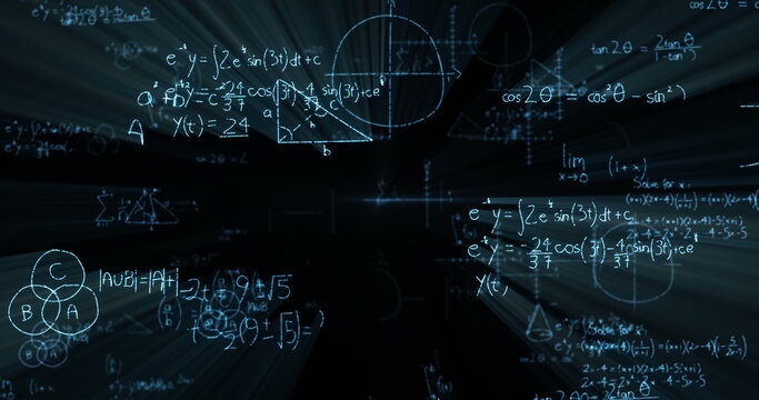 Math formulas on blackboard