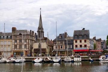 View of Honfleur, Normandy, in a cloudy day