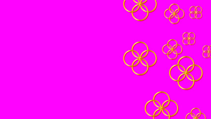 abstract gold flowers on pink