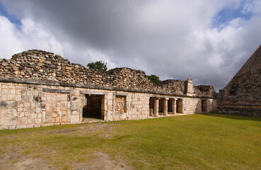 Maya ruins of Uxmal temple, Yucatan, Mexico