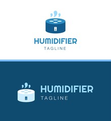 Humidifier device logo template, dehumidifier business logotype, humidity indicator, disposer vector icon design, air purifier branding, isolated on background