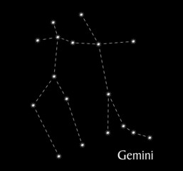 Gemini constellation on black background. © Dickov