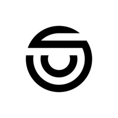 Letter SU circle monogram logo design