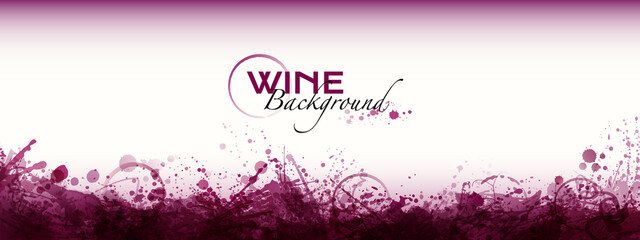 Vector background of wine drops and stains. Horizontal banner for wine designs. - 505922086