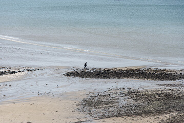 Fototapeta na wymiar plage du Val André en Bretagne en France