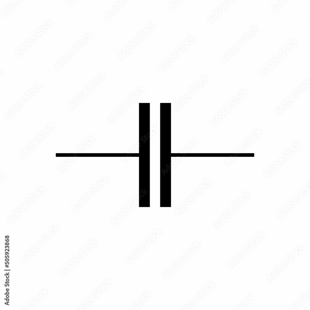 Canvas Prints schematic diagram of capacitor symbol vector illustration on white background