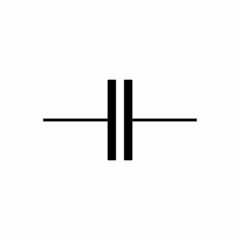 schematic diagram of capacitor symbol vector illustration on white background