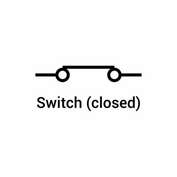 electronic symbol of closed switch vector illustration