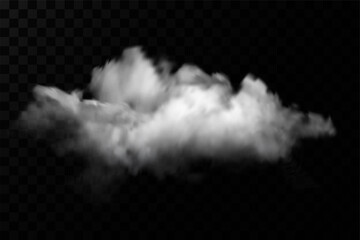 Vector cloud of smoke or fog. Fog or cloud on an isolated transparent background. Smoke, fog, cloud png - obrazy, fototapety, plakaty