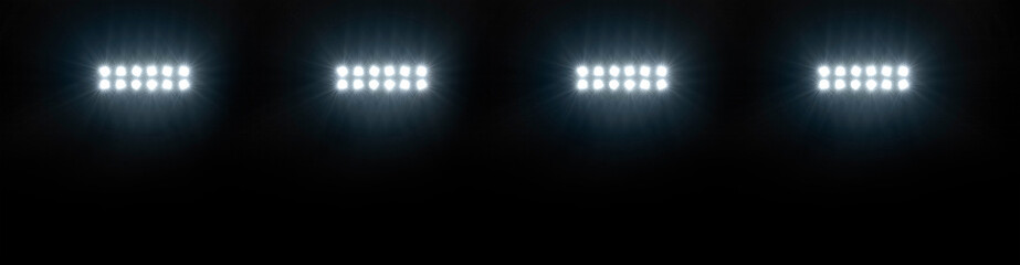 Horizontal wide view of stadium lights at night - Powered by Adobe