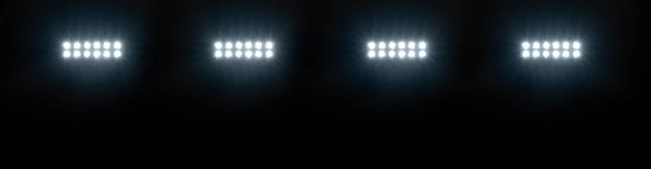Fotobehang Horizontal wide view of stadium lights at night © Daniel Thornberg